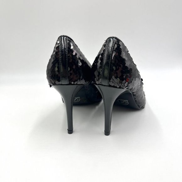 Chinese Laundry Size 6.5 Black Sequin Point Toe Stiletto Heel Dress Pumps Shoes - Picture 8 of 16